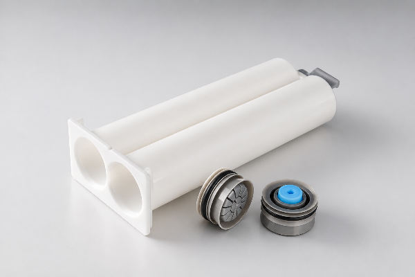 Coaxial cartridge with one chamber contained within another
