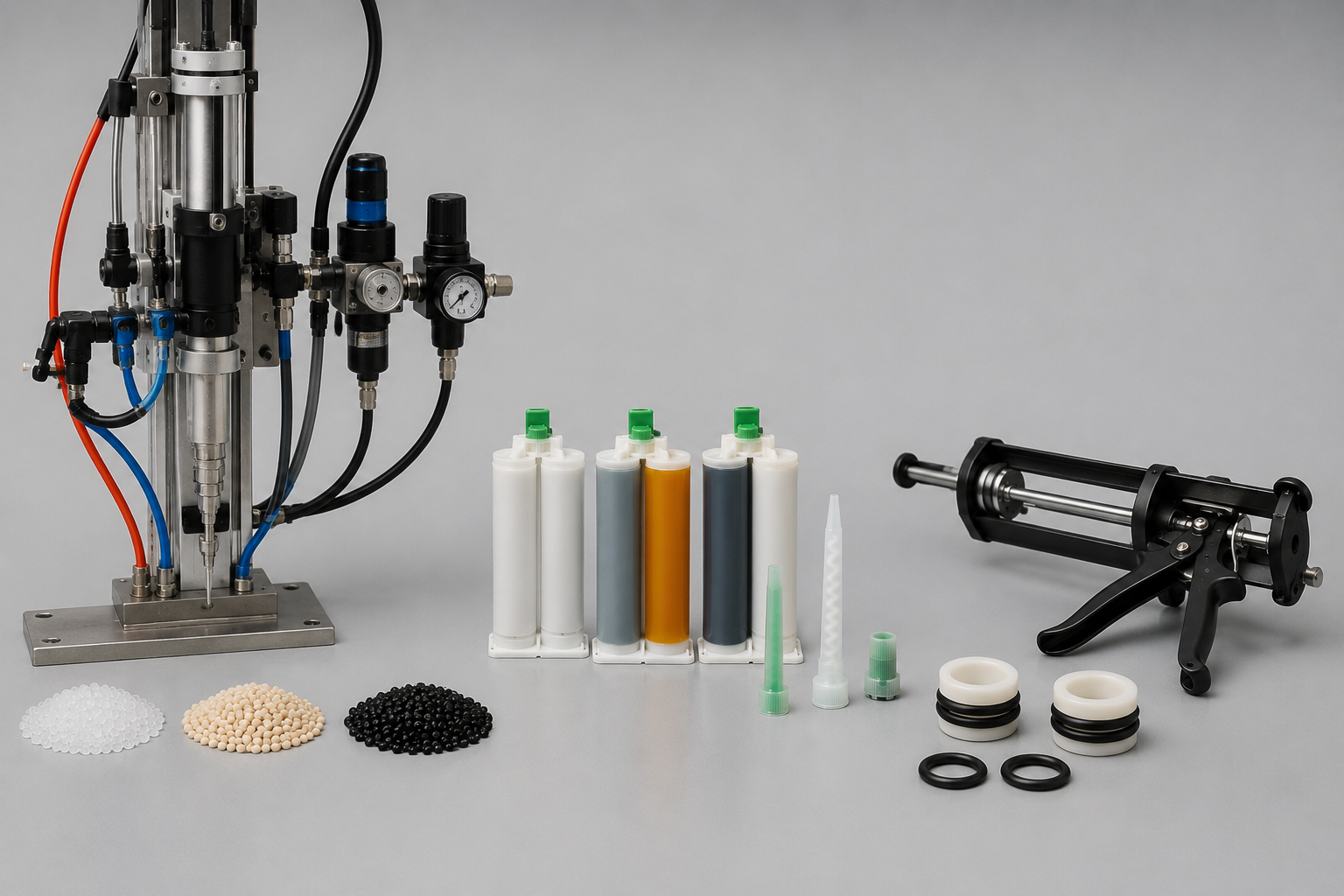 Meter-mix system versus two component cartridge application