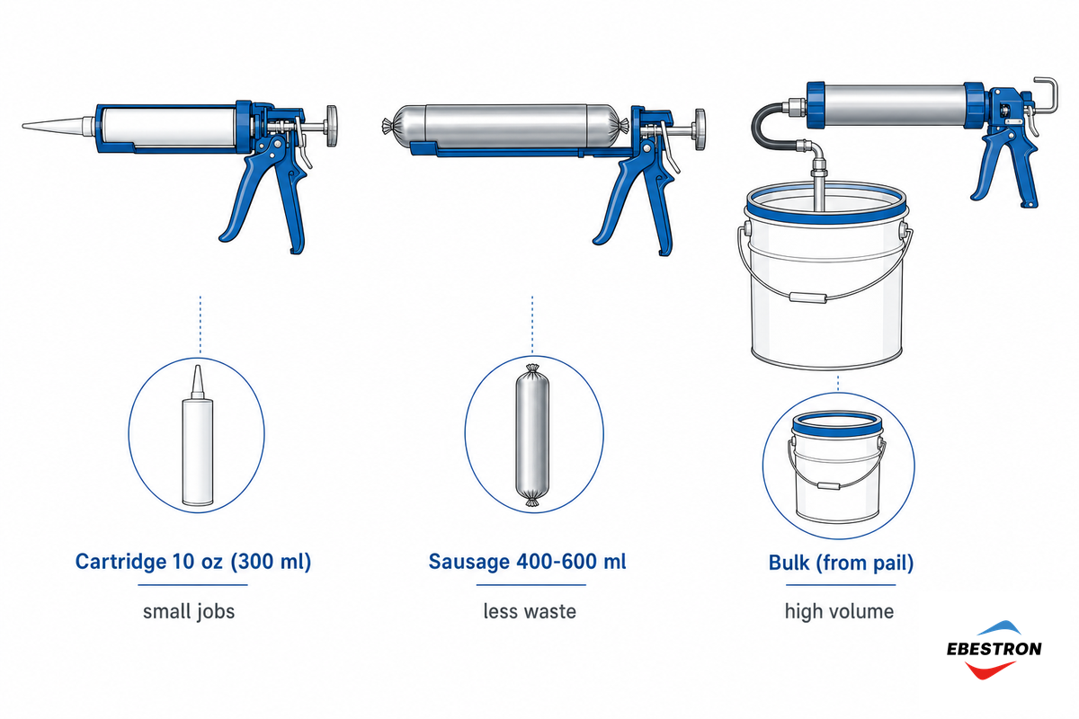 Cartridge vs Sausage vs Bulk: The Three Caulking Gun Formats — Ebestron