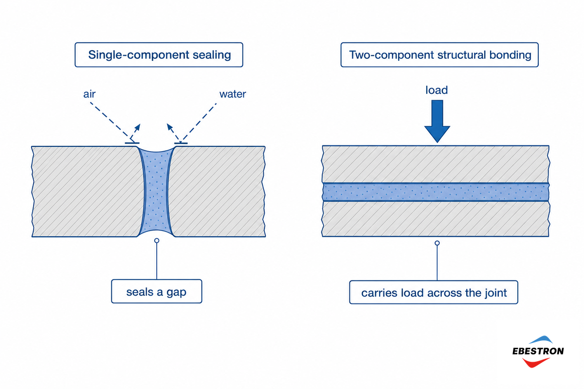 Single-Component Sealing vs Two-Component Structural Bonding — Ebestron