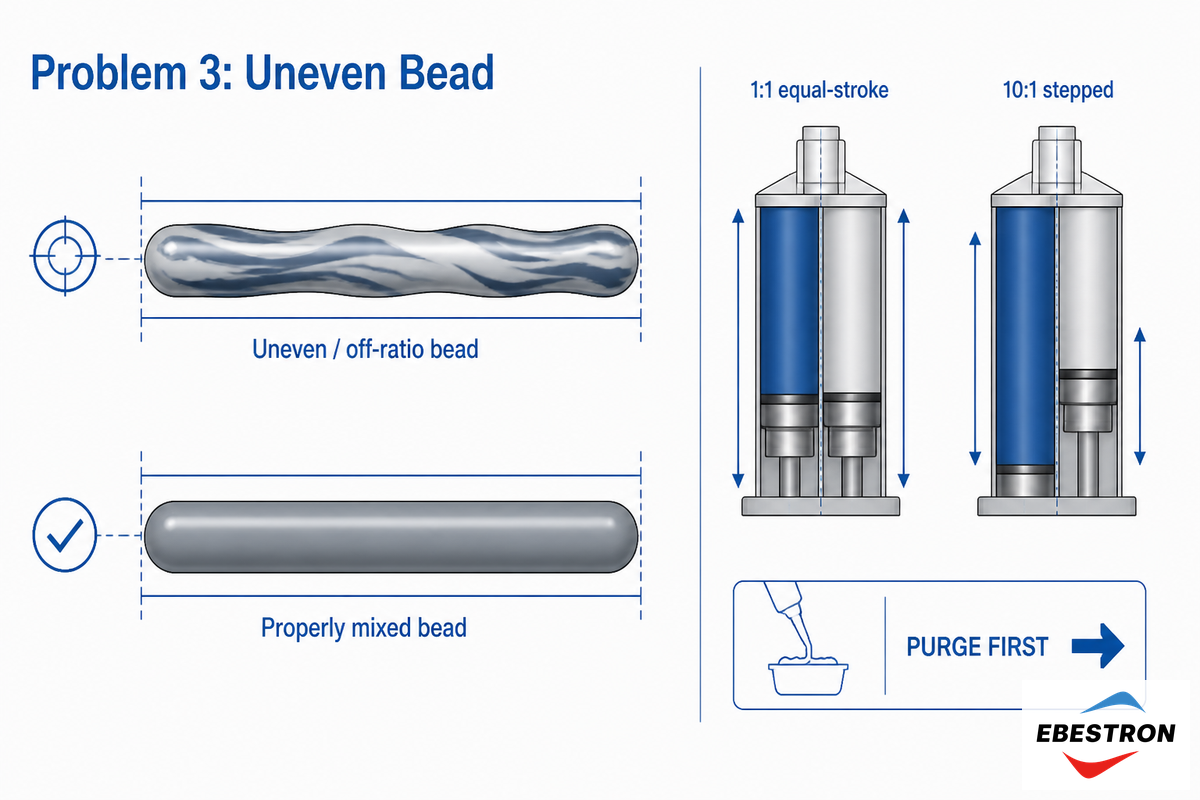 Problem 3: Uneven Bead or Off-Ratio Output — Ebestron