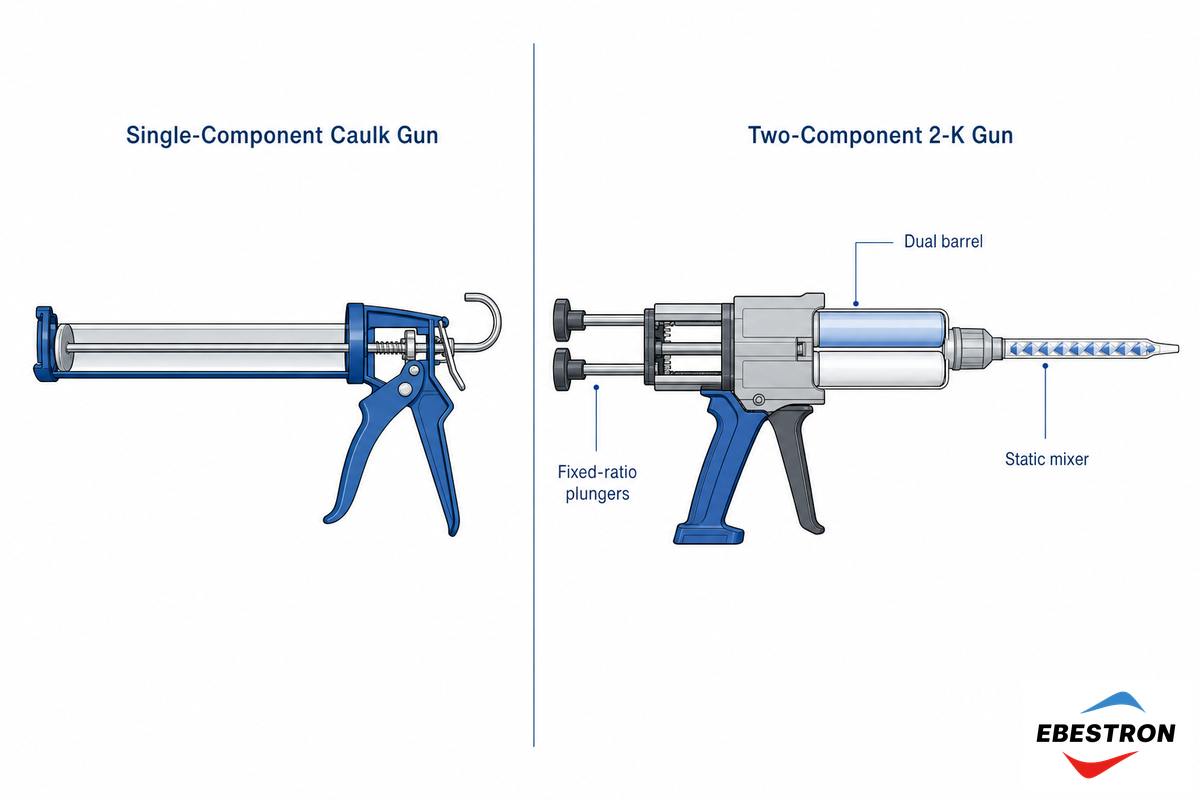 What a 2-K Dispensing Gun Is, and Why a Caulk Gun Won't Do — Ebestron
