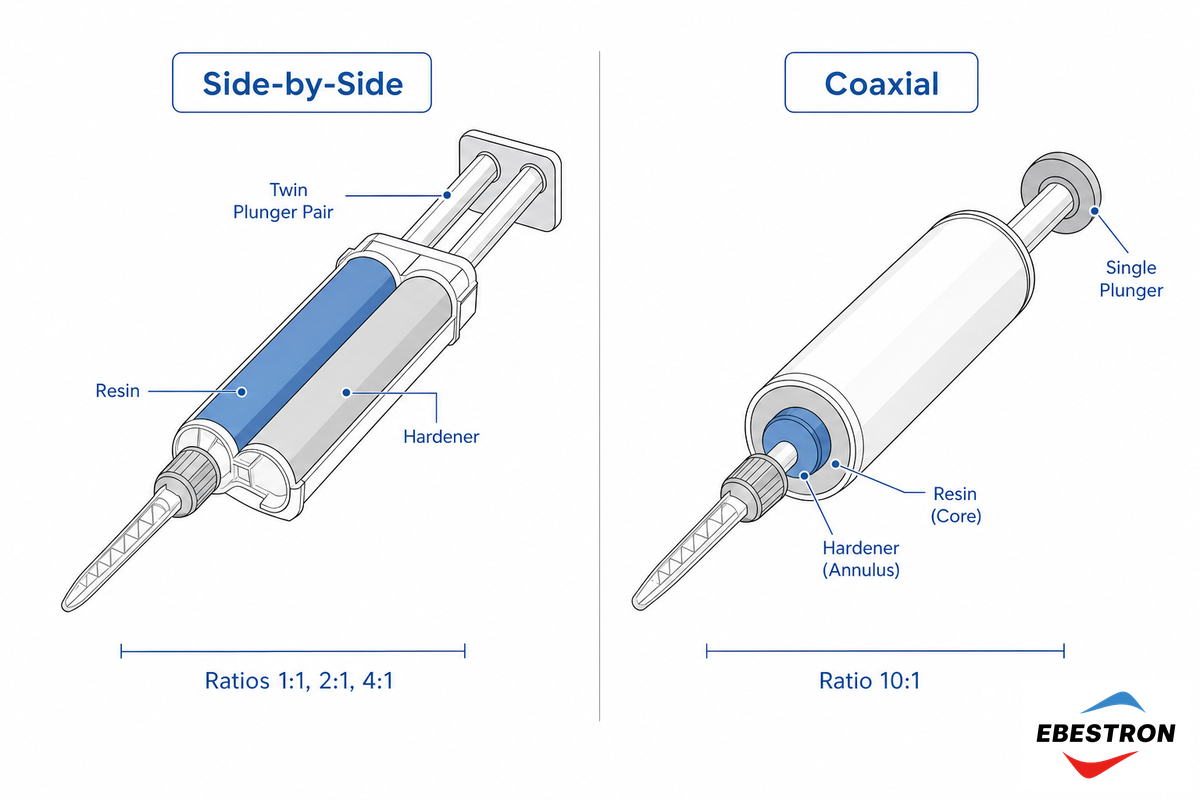 Cartridge Size, Mix Ratio & Brand-System Fitment (50–600 mL, 1:1–10:1) — Ebestron