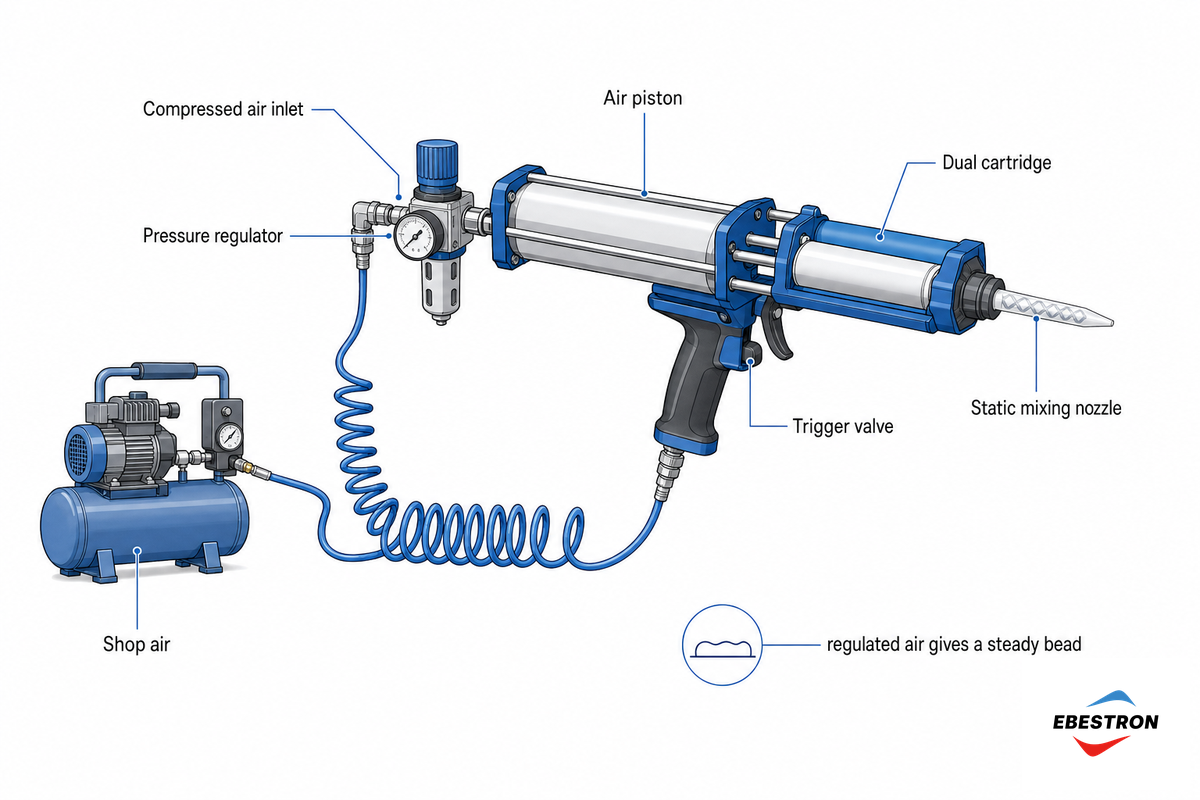 Pneumatic Cartridge Guns: Air-Powered Consistency — Ebestron