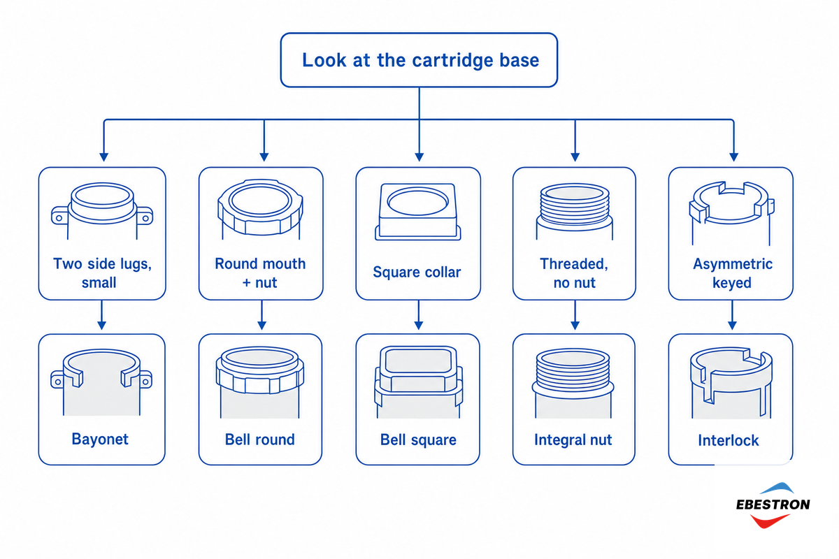 Identify Your Connection From the Cartridge Base — Ebestron