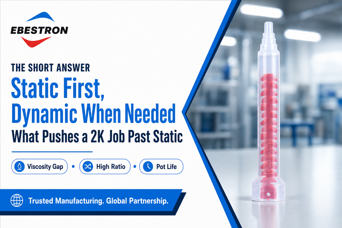 Static vs Dynamic Mixing for 2-K Adhesives: The Short Answer — Ebestron