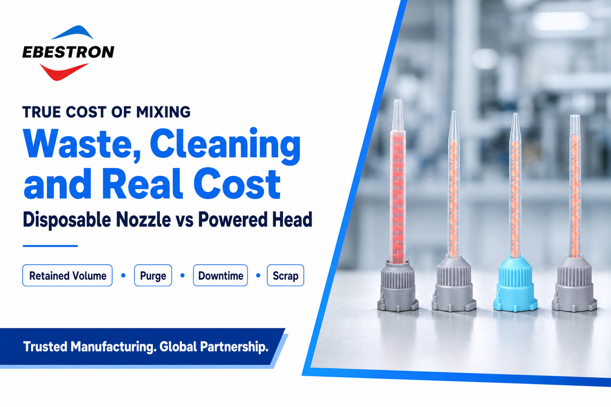 Waste, Cleaning, And True Cost: Disposable Nozzle Vs Powered Mixing Head — Ebestron