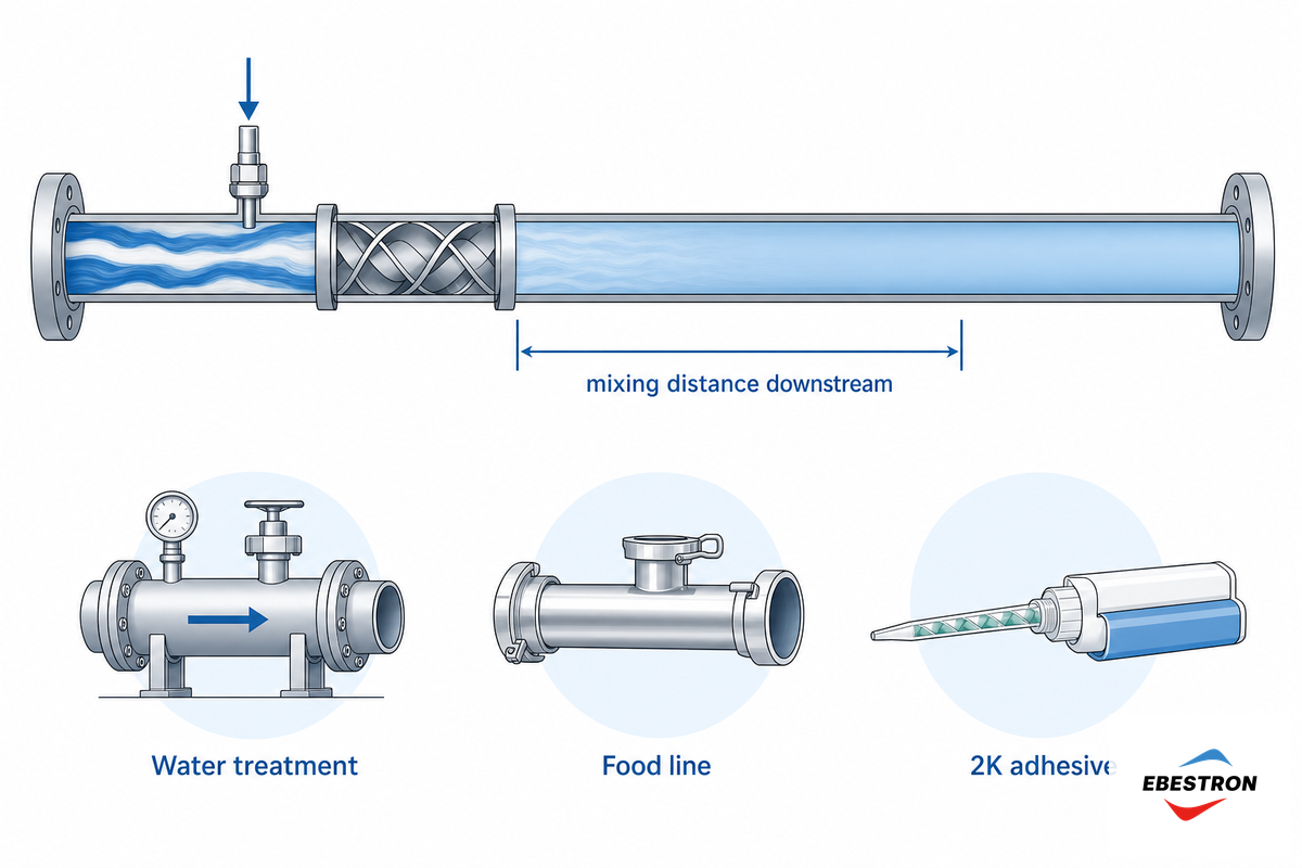 Static Mixer Applications in Industrial Process, Water Treatment, and Food Lines — Ebestron