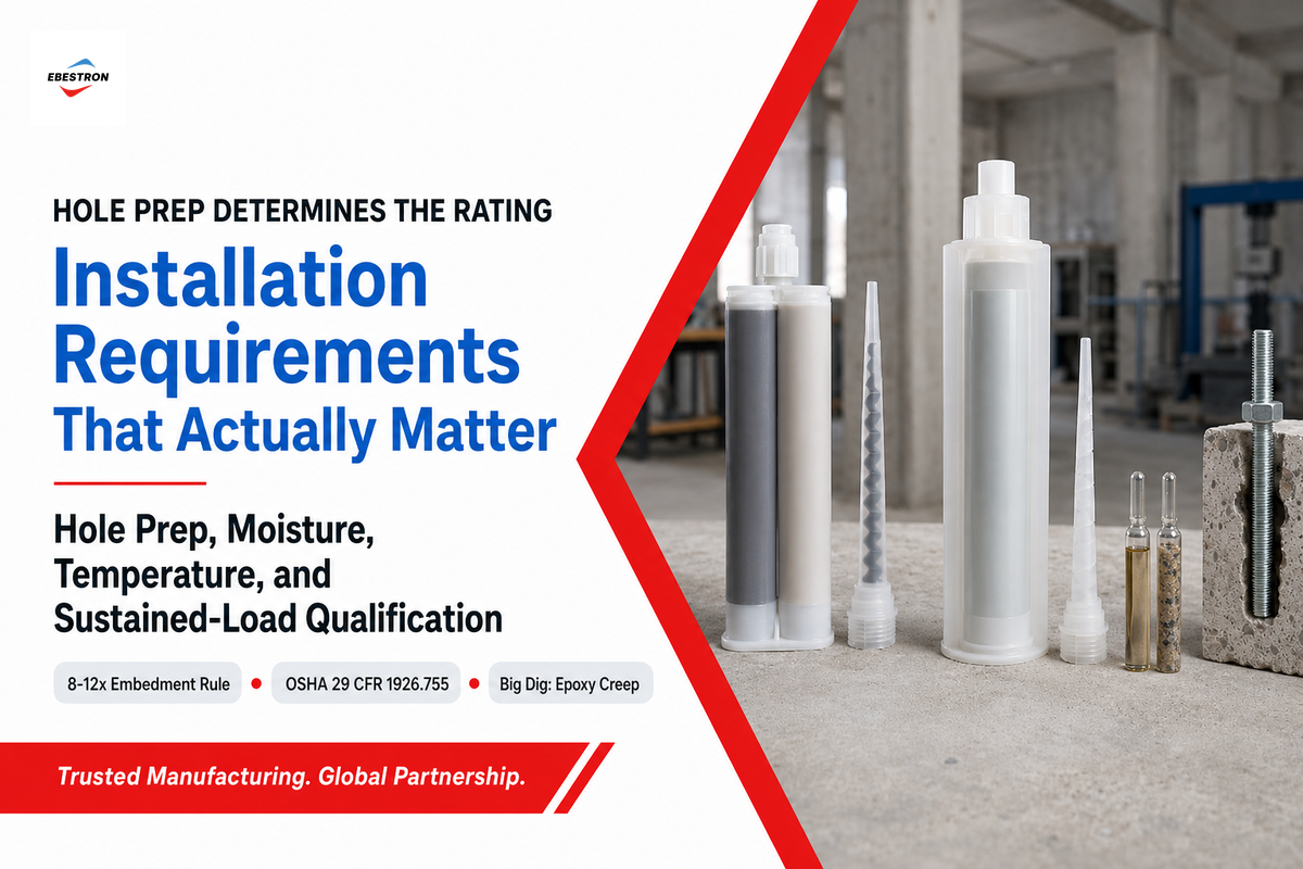 Installation Requirements: Hole Prep, Moisture, Temperature, and Sustained Load — Ebestron