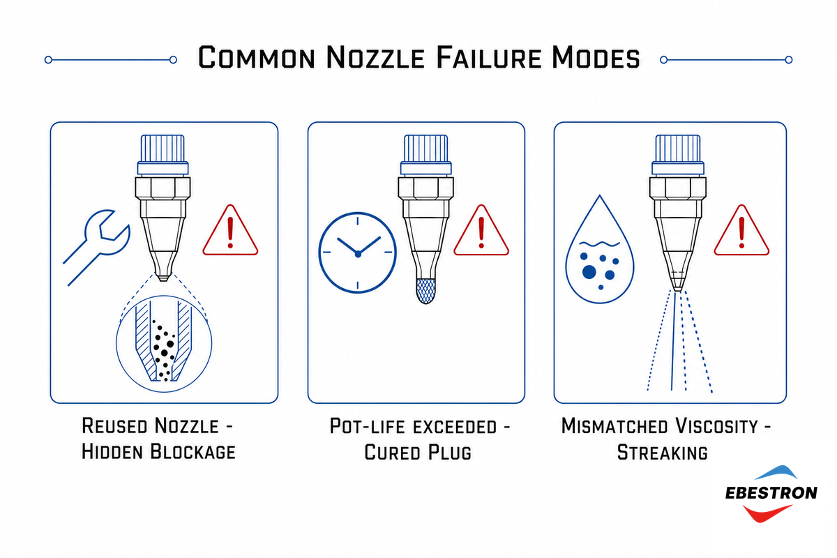 Troubleshooting: Streaking, Clogging, and Incomplete Mix — Ebestron
