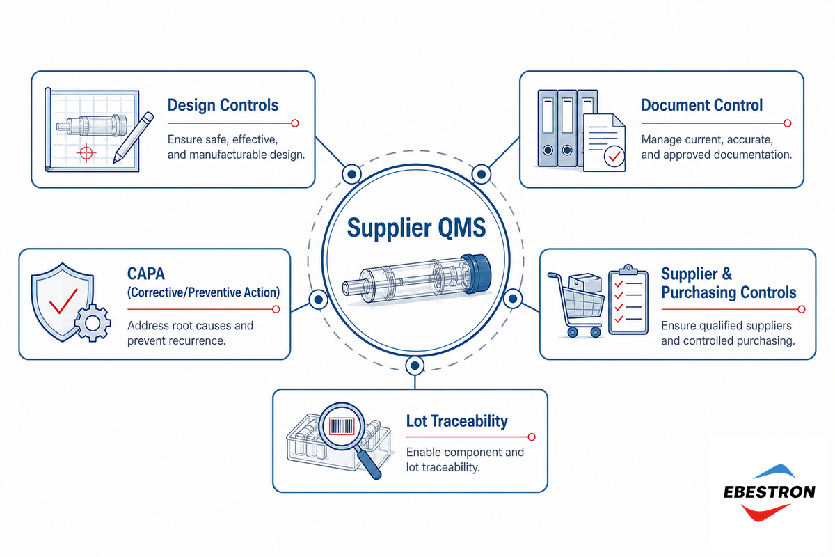 ISO 13485 and the FDA QMSR: What Your Cartridge Supplier's QMS Should Cover — Ebestron