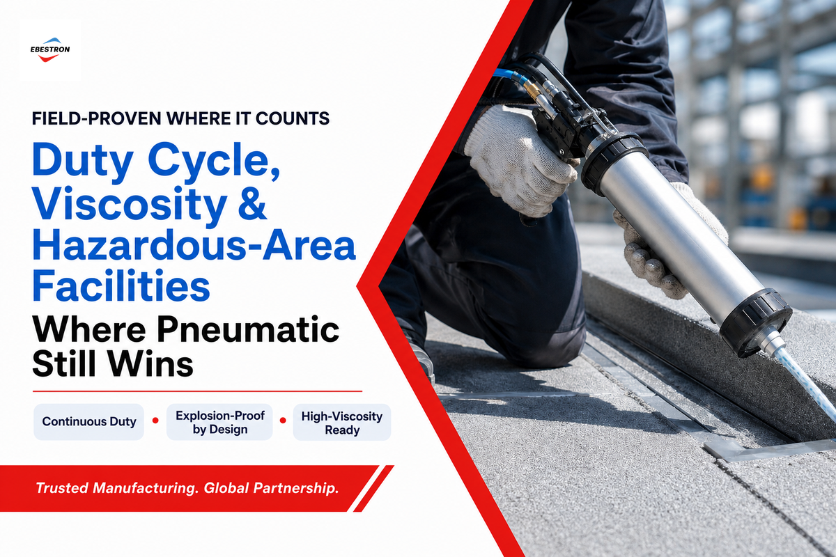 Where Pneumatic Still Wins: Duty Cycle, Viscosity & Hazardous-Area Facilities — Ebestron