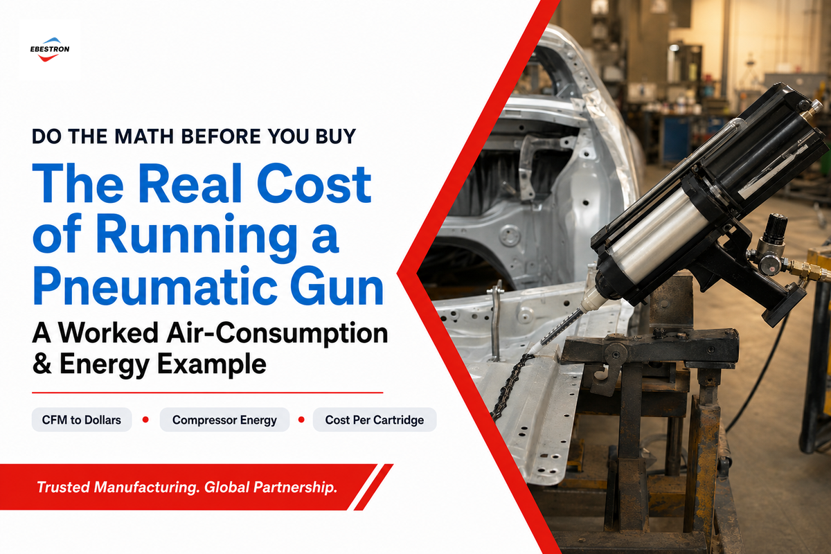 The Real Cost of Running a Pneumatic Gun: A Worked Air-Consumption Example — Ebestron