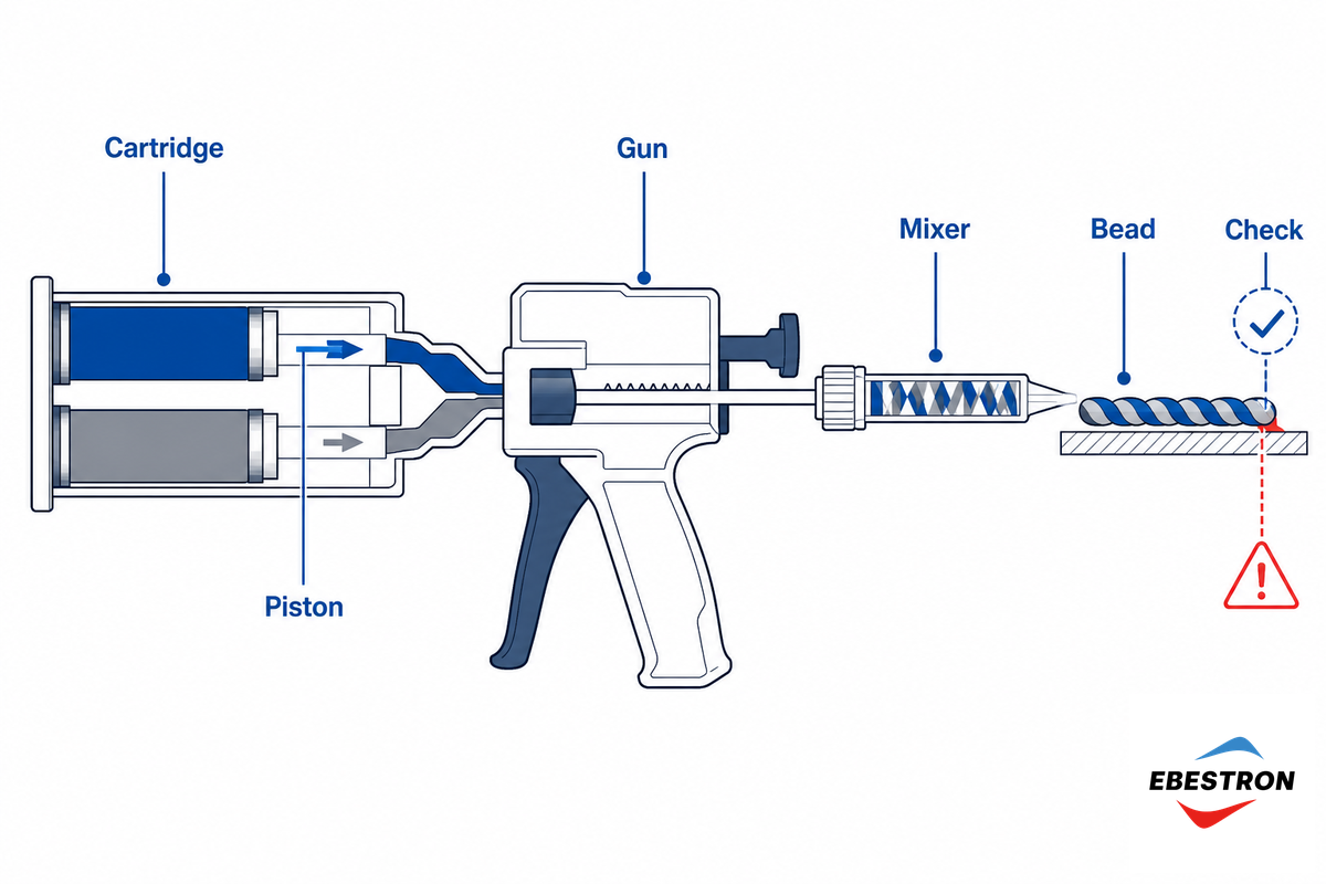 What Two Part Adhesive Dispensing Means In A Factory — Ebestron