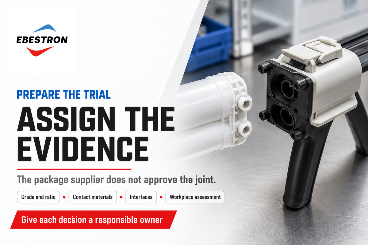 Trial briefs assign formulation, packaging, joint and workplace decisions to responsible owners (NASA/NIOSH context).